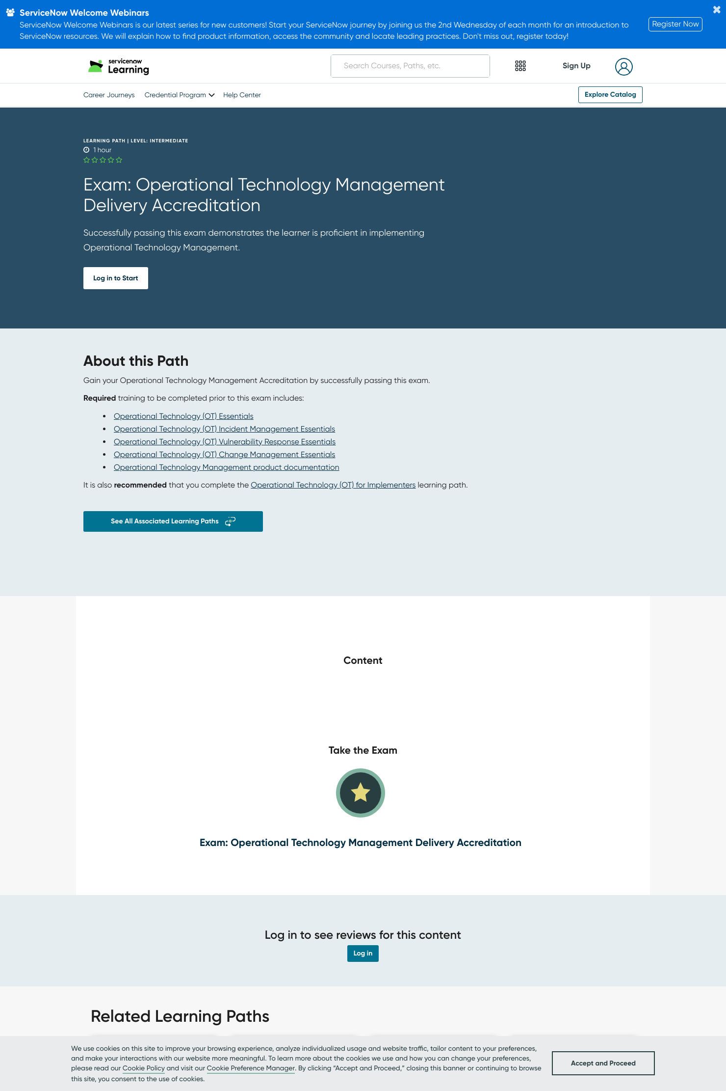 ServiceNow Exam: Operational Technology Management Delivery ...